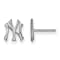 Rhodium Over Sterling Silver MLB LogoArt New York Yankees N-Y Post Earrings