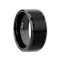 VULCAN Flat Black Tungsten Ring with Brushed Center & Polished Edges 10mm