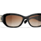 Chanel Black Frame "CC" Logo / Brown Lenses Sunglasses