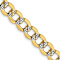 14k Yellow Gold and Rhodium Over 14k Yellow Gold Solid 6.75mm Pavé Curb
16 Inch Chain