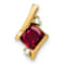 10k Yellow Gold 0.69 ctw Cushion Lab Created Ruby and Diamond Chain
Slide Pendant