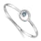 Rhodium Over Sterling Silver Crystal Wave Closed Latch Bangle