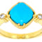 Turquoise Square Cushion And Lab-Grown Diamond Ring In 18K Gold Over
Sterling Silver