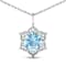 1.90ctw 14K White Gold Aquamarine and White Diamond Pendant with 18 inch
Cable Chain