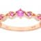 Lab-Created Pink Sapphire Band Ring In 18K Rose Gold Over Sterling
Silver 0.19ctw