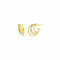 14K Yellow Gold Over Sterling Silver Enamel Triple Hoop Earrings in Teal