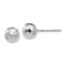 Rhodium Over 14k White Gold Polished and Diamond-Cut 7mm Ball Stud Earrings