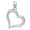 Rhodium Over 14k White Gold Polished Open Heart Pendant