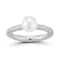 Rachel Zoe Freshwater Pearl Solitaire Pave Band Ring in Rhodium Over
Sterling Silver
