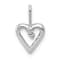 Rhodium Over 14k White Gold Diamond Heart Pendant
