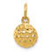 14k Yellow Gold Textured Golf Ball Charm
