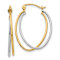 14k Yellow Gold and 14k White Gold 9/16" Oval Hoop Earrings