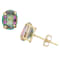 Oval Lab Created Mystic Fire Green Topaz 10K Yellow Gold Earrings 2.70ctw