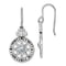 Rhodium Over Sterling Silver Polished Cubic Zirconia Compass Dangle Earrings