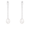 White Cultured Freshwater Pearl and Cubic Zirconia Rhodium Over Sterling
Silver 7-8mm Drop Earrings