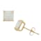 Lab-Created Opal Princess-Cut Stud Earrings In 10K Gold