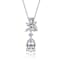 Pear Shape CZ Cluster Pendant Necklace In White Gold Over Brass