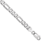 Rhodium Over 14k White Gold 6mm Flat Figaro Link Bracelet