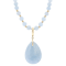 Aquamarine Bead Enhancer Necklace In 18K Gold Over Sterling Silver