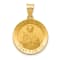 14K Yellow Gold Polished/Satin St. Agatha Hollow Medal Pendant