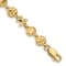 14k Yellow Gold Textured Starfish, Sand Dollar and Shell Link Bracelet