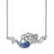 Rhodium Over Sterling Silver Crystal Mermaid 18.5 + 1 Inch Extension Necklace