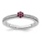14K White Gold Stackable Expressions Ruby and Diamond Ring 0.075ctw