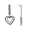 Off Park® Collection, Silver Crystal Double Heart Drop Earring.