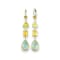 14K Yellow Gold Citrine, Lemon Quartz, and Prasiolite Earrings