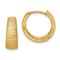 14k Yellow Gold 9/16" Textured Hoop Earrings