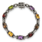 Sterling Silver Oxidized Amethyst/Citrine/Garnet/Peridot/Smoky Quartz Bracelet