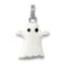 Rhodium Over Sterling Silver White Enamel Ghost Charm