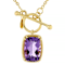 Amethyst Rectangular Cushion Toggle Necklace In 18K Gold Over Sterling
Silver 5.13ct