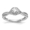 Rhodium Over 14K White Gold Lab Grown Diamond Complete Halo Engagement
Ring 0.74ctw