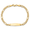 14k Yellow Gold Soft Diamond Shape Figaro Link ID Bracelet