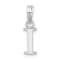 Sterling Silver Polished Block Initial -I- Pendant