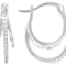 CZ Triple Hoop Earrings In Sterling Silver