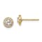 14K Yellow Gold Cubic Zirconia Circle Post Earrings