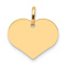 14k Yellow Gold Polished Heart Shaped Disc Pendant
