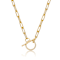 Pave CZ Chain Necklace In 14K Gold Over Sterling Silver 19 Inch