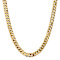 14k Yellow Gold 9.5mm Solid Flat Beveled Curb 22 Inch Chain