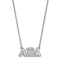Rhodium Over Sterling Silver LogoArt Alpha Xi Delta Medium Pendant Necklace