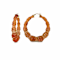 14K Yellow Gold Over Sterling Silver Bamboo Acrylic Hoops in Rum and Coke