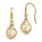 14K Yellow Gold White Freshwater Cultured Pearl and Cubic Zirconia Cage
Dangle Earrings