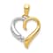14k Yellow Gold and 14k White Gold Diamond Heart Pendant