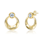 CZ Eternity Circle Hoop Earrings In 14K Gold Over Brass