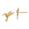 14k Yellow Gold Textured Hummingbird Stud Earrings
