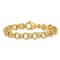 14K Yellow Gold Triple Link 9mm 7.5 Inch Charm Bracelet