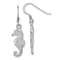 Rhodium Over Sterling Silver Polished Seahorse Dangle Earrings