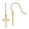 14k Yellow Gold Cross Dangle Earrings